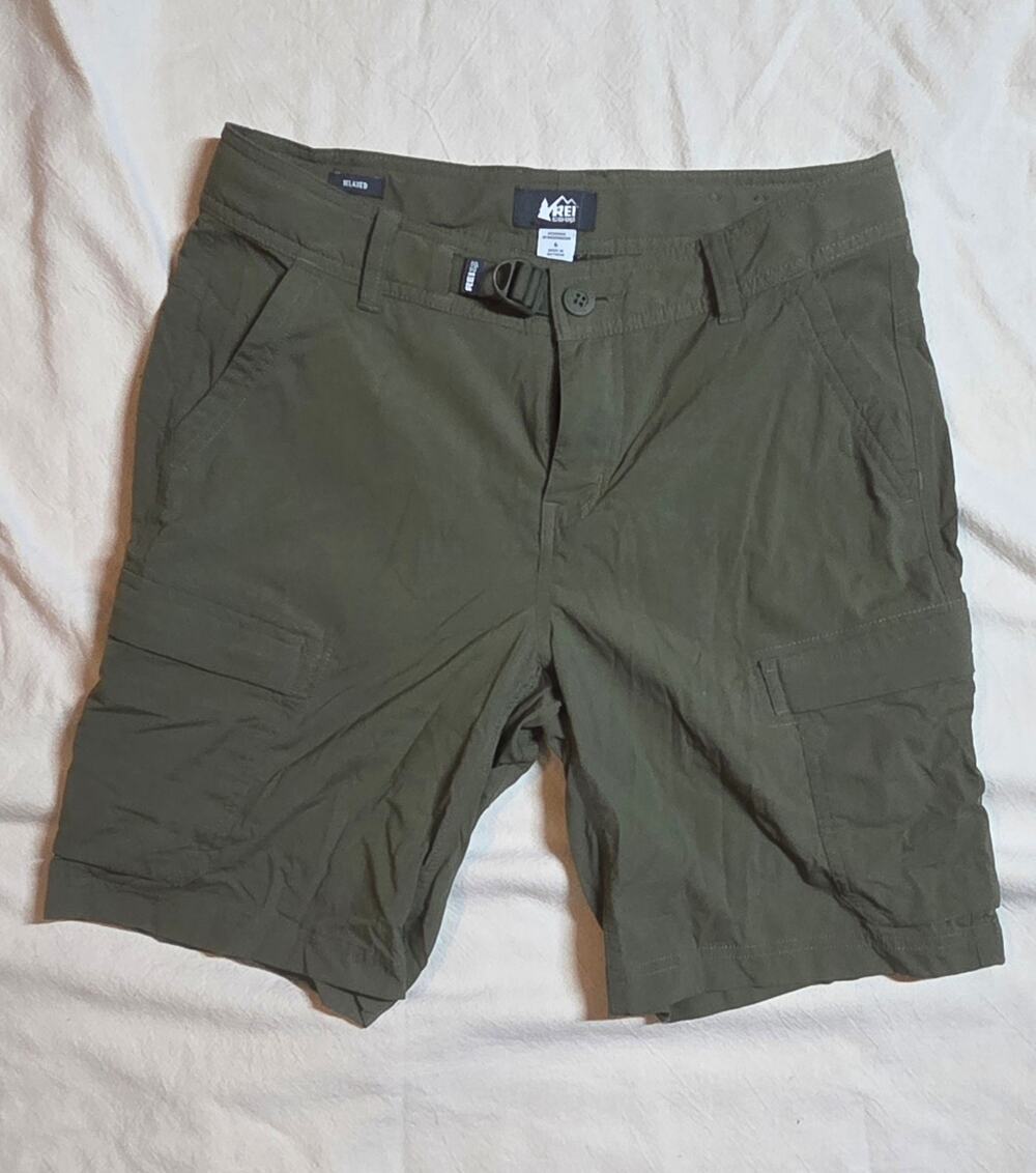 REI Co-op Women's Sahara Cargo Shorts Size 6 Olive Green Belted Hiking